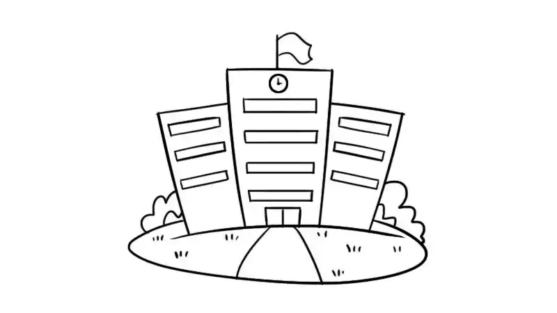 校园简笔画图片大全校园简笔画画法