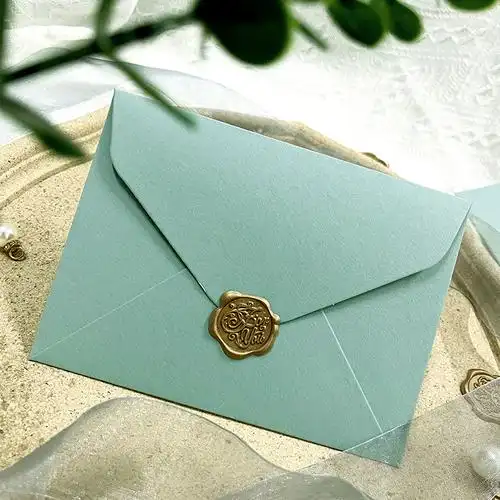 清新新蓝浅蓝莫兰兰迪湖蓝色简约唯美文艺情书信封