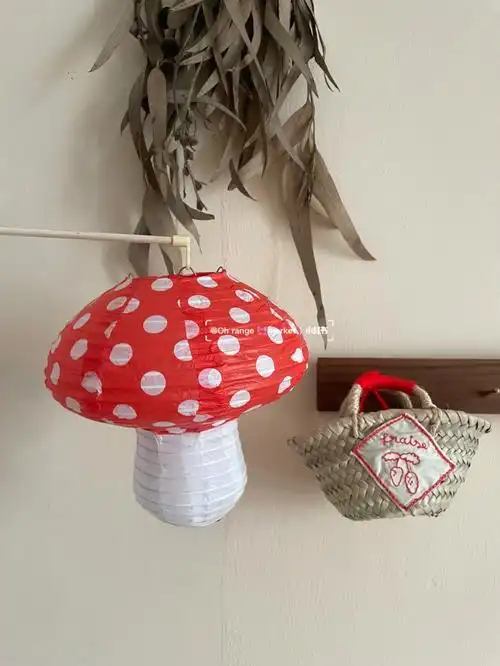 可爱的中秋手工作业蘑菇蘑菇灯笼