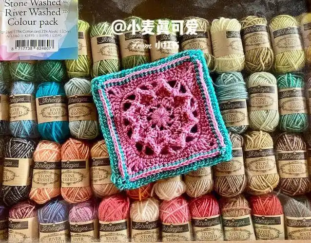 石头花 钩针毯子 欣赏