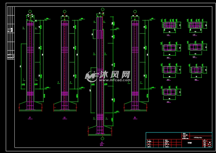 单层钢筋混凝土框排架结构粮仓结构施工图