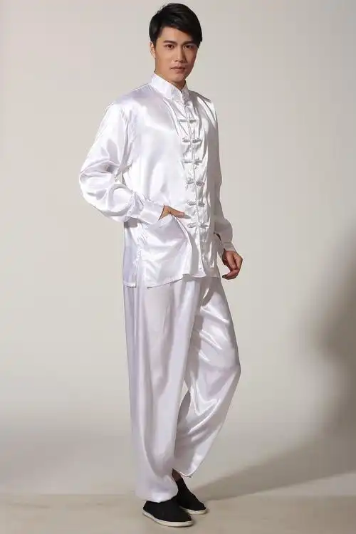 供应中式太极服 白色功夫衫 m0048