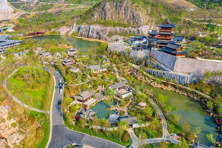 航拍江苏省南京快开业的江苏园博园_高清图片_全景视觉