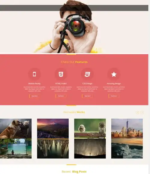 精美唯美风的单页摄影网站模板下载