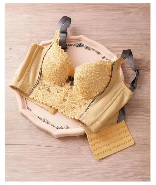 调整型内衣收副乳聚拢文胸高侧比六排扣内衣外扩上托防下垂黑色薄杯