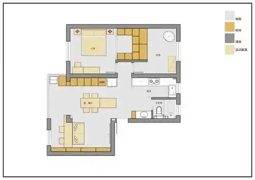 63㎡小户型设计,清爽质感与温馨配色,打造超大收纳的两室一厅
