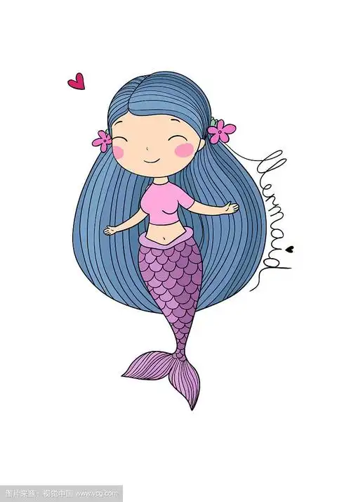可爱的卡通小美人鱼美人鱼海妖的主题
