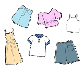 夏天穿的衣服卡通图片