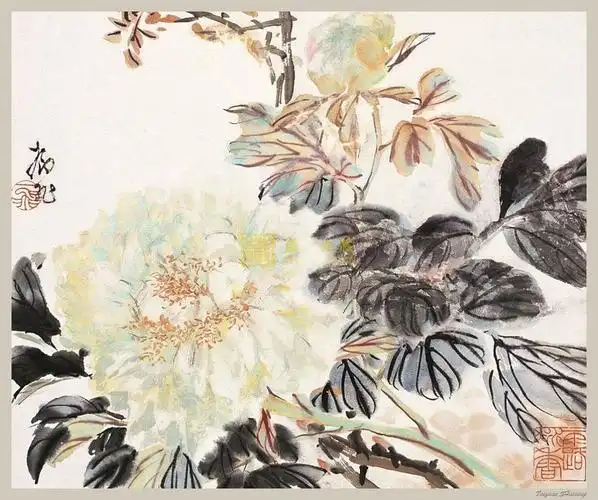 陆抑非 国画集(12)(花鸟,扇面)(13p) - 桃源居士 - 桃源居