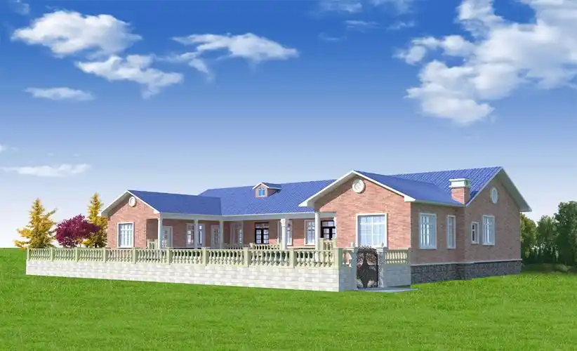 一层田园风三合院自建房图纸