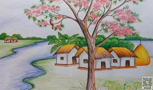 儿童画春天图画作品