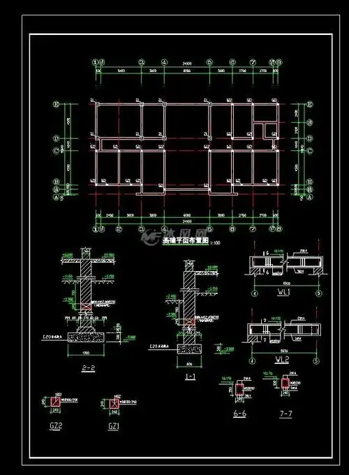 宜昌市某2层砌体办公楼结构设计图- 结构图纸 - 沐风网