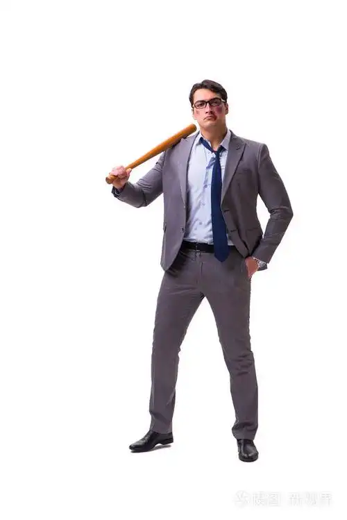 商人用棒球棍上白色孤立