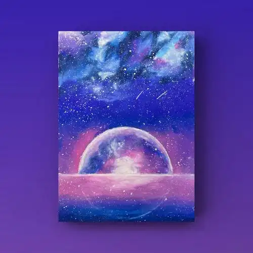 推荐一幅看着很美妙,实际新手入门也可以尝试的,我起名字叫浩瀚星空图