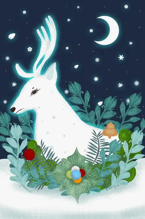 卡通鹿唯美图片