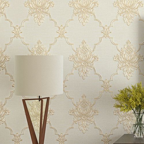 欧式简约3d无纺布墙纸温馨浪漫卧室现代婚房家用客厅电视背景墙壁