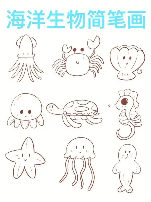 简笔画海洋生物简笔画
