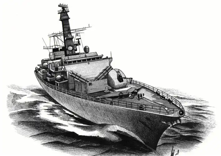 军事装备类题材绘图军舰