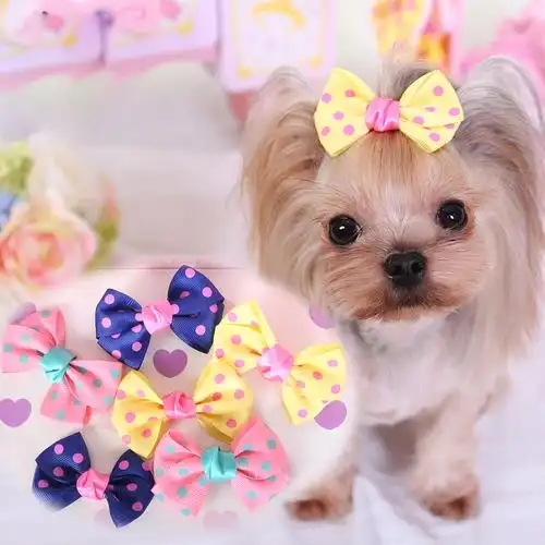 宠物发饰狗狗饰品头花发夹发卡皮筋头饰马尔济斯约克夏泰迪比熊纱