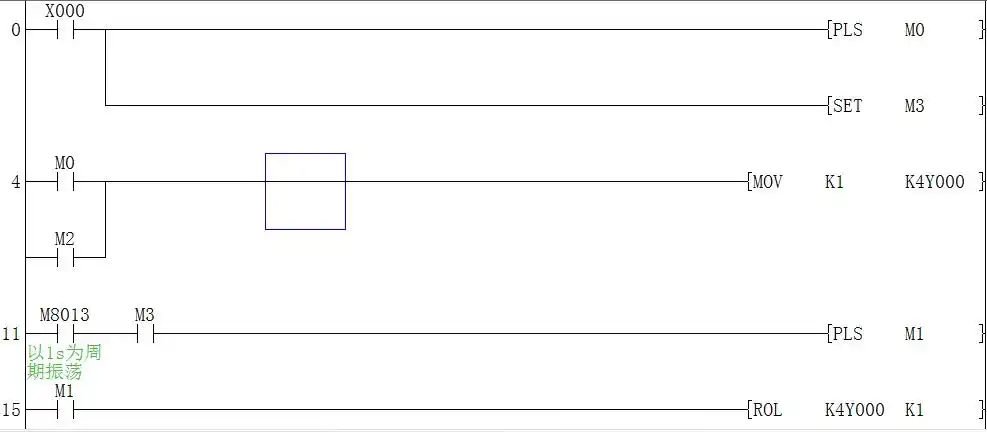 三菱plc用位移指令做循环灯