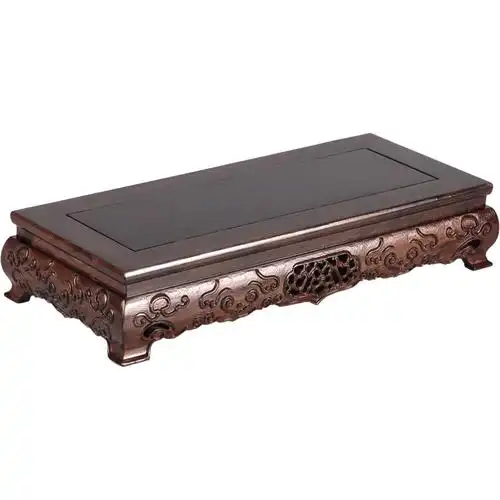 红木雕刻工艺品玉石摆件底座实木托架长方形奇石花瓶花盆佛像底座