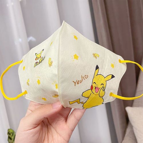 3d立体皮卡丘口罩可爱儿童口罩高颜值女卡通印花防护口罩夏季透气 3d