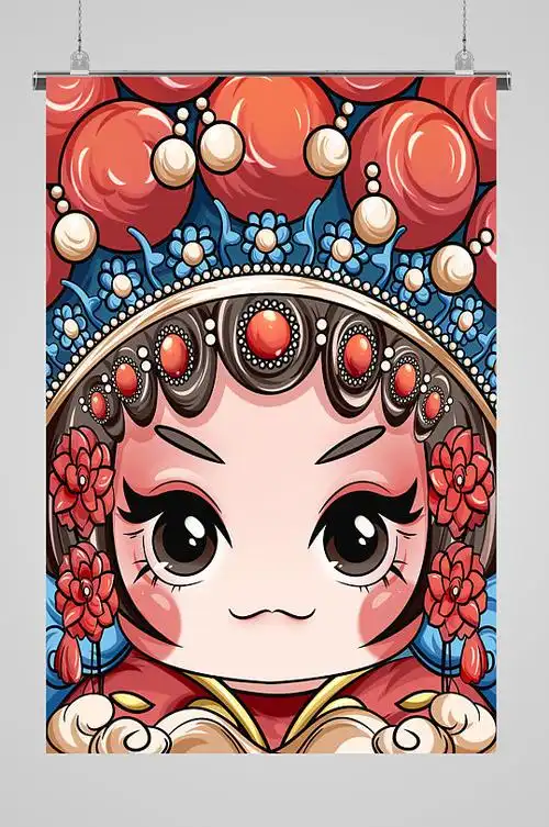 生旦净末丑国潮戏曲人物插画