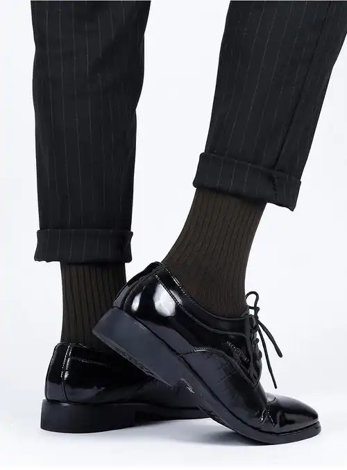 蓓乐妃短袜xlx-24 蓓乐妃皮鞋袜子男士春夏季中筒棉袜黑色商务正装长