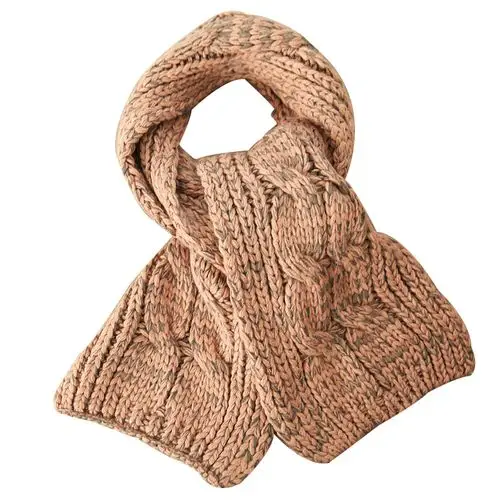 毛线围巾女冬天冬季新款麻花针织棒针保暖围脖两用提花纯色小领巾