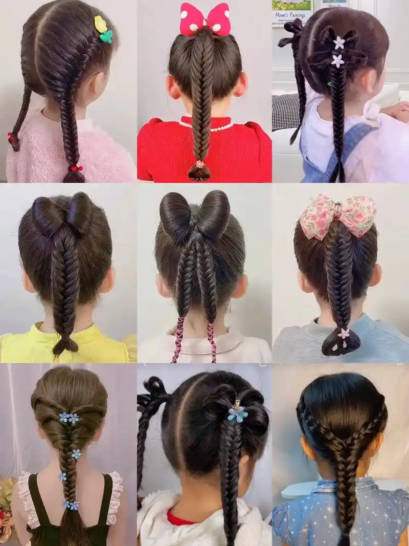 精致甜美 鱼骨辫发型,#儿童编发 #鱼骨辫 #学会快去试试吧 - 抖音