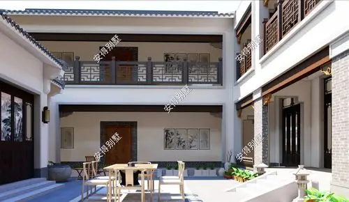 2款新中式四合院设计超美的居家型庭院别墅真正的豪宅建筑