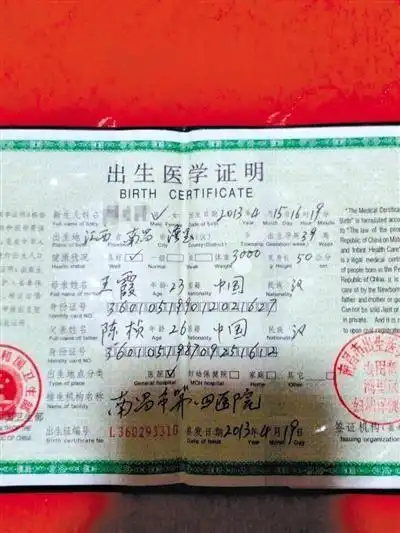 浩浩的出生证明.