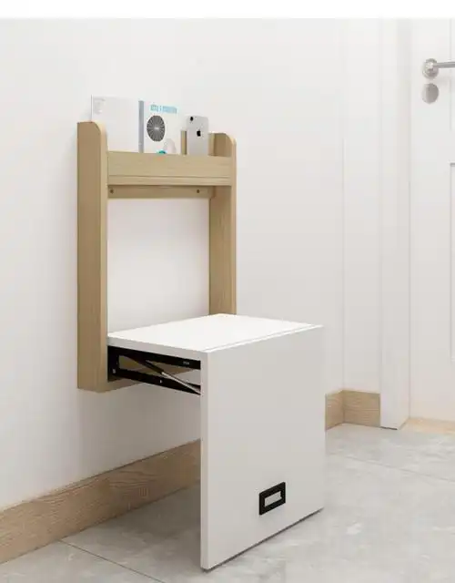 浴室折叠凳家用门口可折叠换鞋凳玄关壁凳隐形壁挂式穿鞋挂墙隐藏凳子