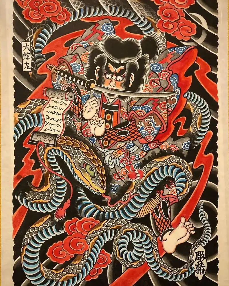 日式老传统 #tattoo #纹身图案手稿 #满背 - 抖音