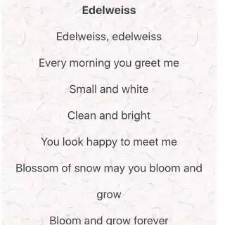 181英文歌雪绒花edelweiss