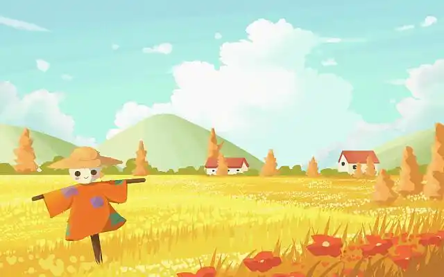 卡通唯美秋天横板插画秋天枫叶