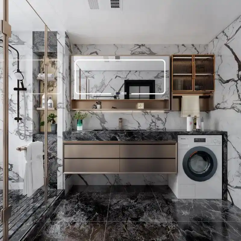 小户型也能有轻奢风 大理石和金色也是现在家装的宠儿,这种风格 - 抖