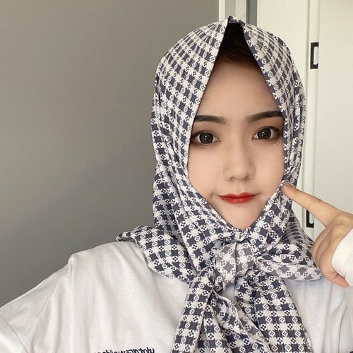 【送针】新款穆斯纱巾休闲锁边三角巾春夏款回族时尚头巾女包头薄