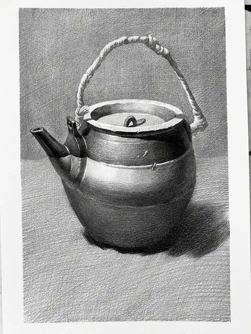 素描静物罐子细节