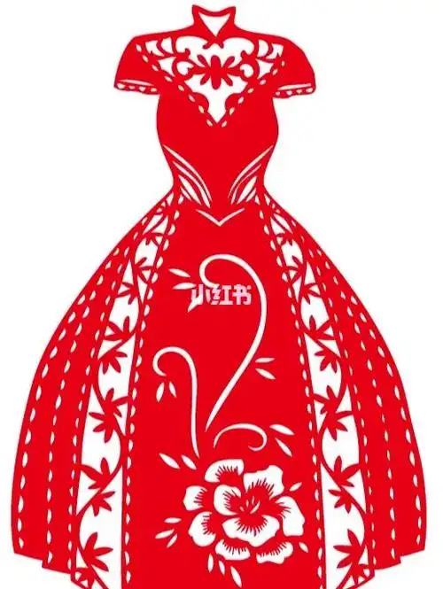 衣服连衣裙剪纸底稿