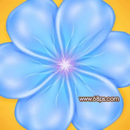 photoshop设计制作通透逼真的蓝色水晶小花朵