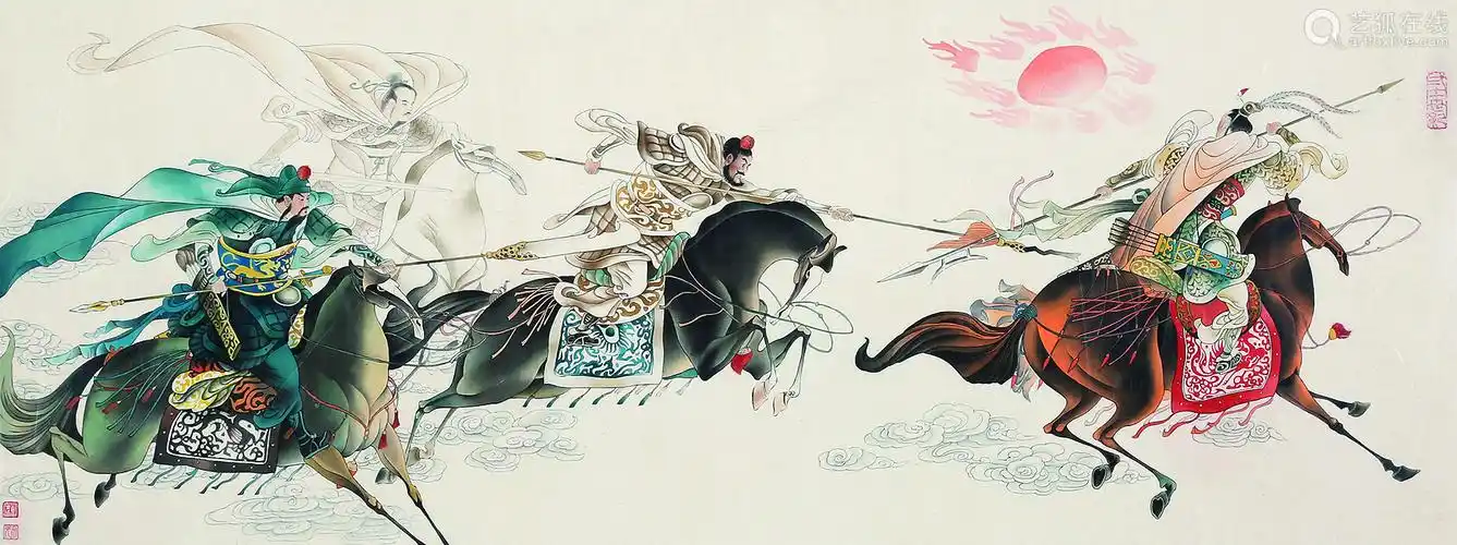 赵文元1946三英战吕布连框纸本