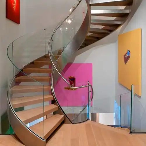 【弧形曲线玻璃】澳大利亚出口品质 弧形曲线钢结构楼梯现代设计 厂家