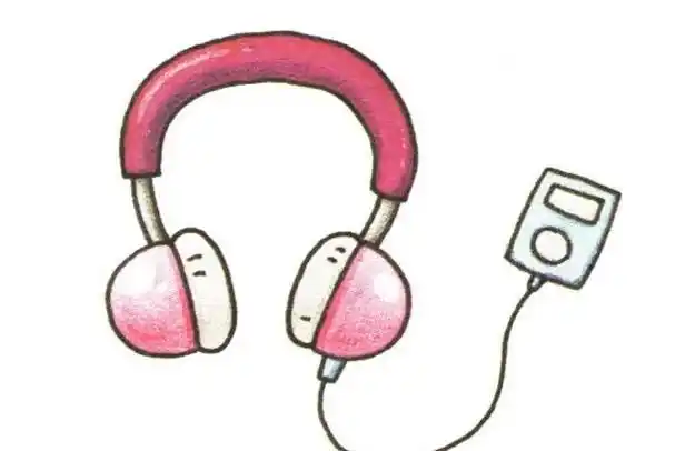 手机简笔画耳机彩色