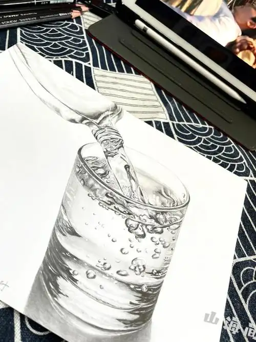 素描一杯水