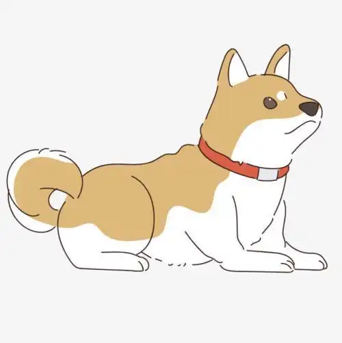 趴着望着天空的小狗简笔画