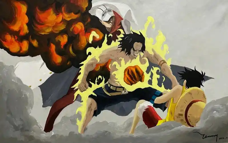 顶上战争  #艾斯  #海贼王  #海贼王手绘  #路飞