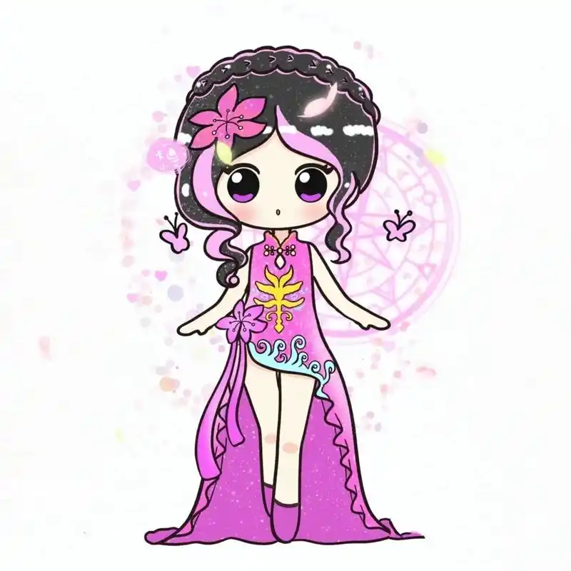 叶罗丽 卡通简笔画 q版萌萌合集 叶罗丽小合集  q萌叶罗丽娃娃