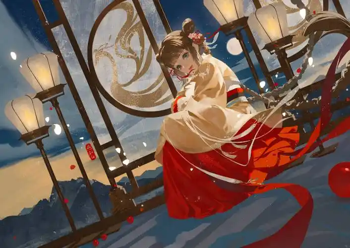 古风美女同人插画,将诗词中的意境融入画中,故事感强_作品_知白_人物