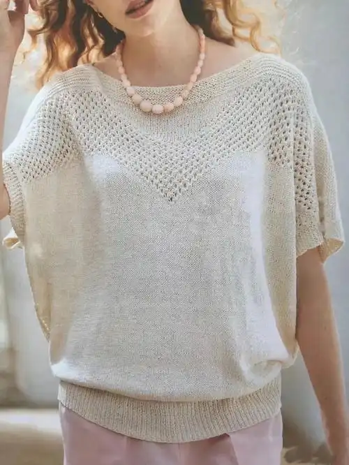 像这种棒针编织的春夏季短袖蝙蝠衫是你爱的吗? #图解 #手工编织毛衣